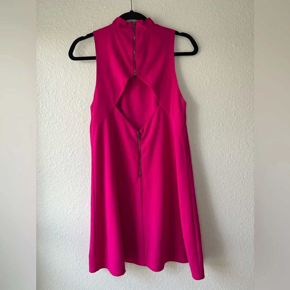 Alice + Olivia Trina Tunic Bow Back Silk Hot Pink Dress Size S. - Picture 6 of 8